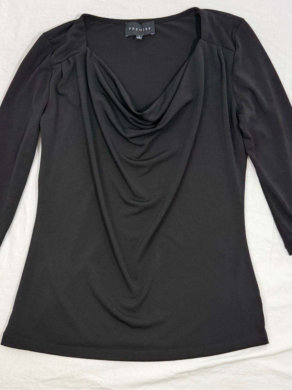 3/$30 Premise Black Cowl Neck 3/4 Sleeve Top size S